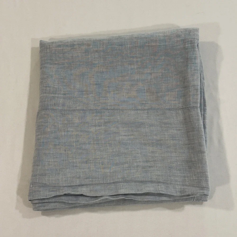 Restoration Hardware Linen King Pillowcase King Blue 100% Linen | Coastal
